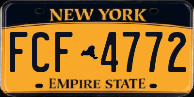 NY license plate FCF4772
