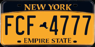 NY license plate FCF4777