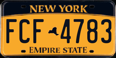 NY license plate FCF4783