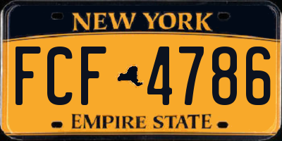 NY license plate FCF4786
