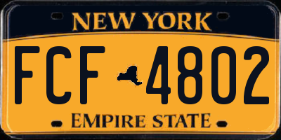 NY license plate FCF4802