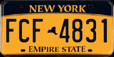 NY license plate FCF4831