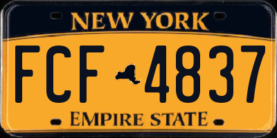 NY license plate FCF4837