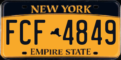 NY license plate FCF4849