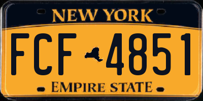 NY license plate FCF4851