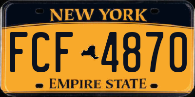 NY license plate FCF4870