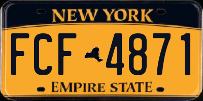 NY license plate FCF4871