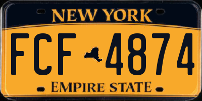 NY license plate FCF4874