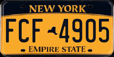 NY license plate FCF4905