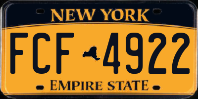 NY license plate FCF4922