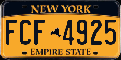 NY license plate FCF4925