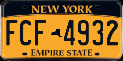 NY license plate FCF4932