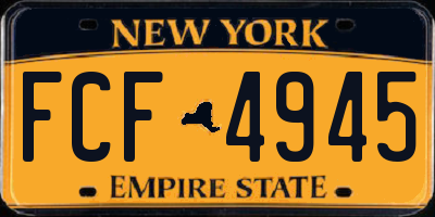 NY license plate FCF4945
