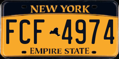 NY license plate FCF4974