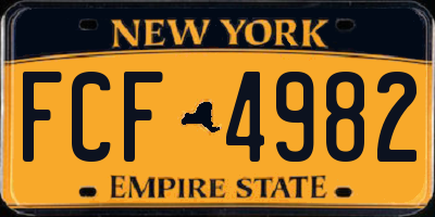 NY license plate FCF4982