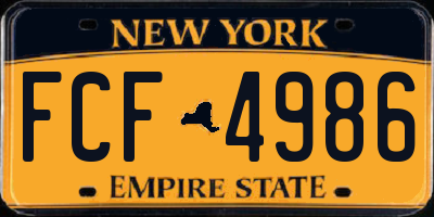 NY license plate FCF4986