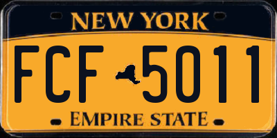 NY license plate FCF5011