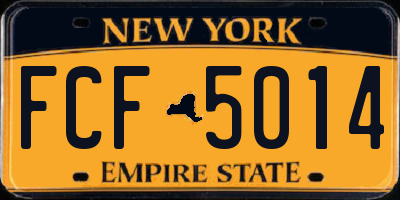NY license plate FCF5014