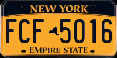NY license plate FCF5016