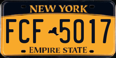 NY license plate FCF5017