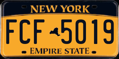 NY license plate FCF5019