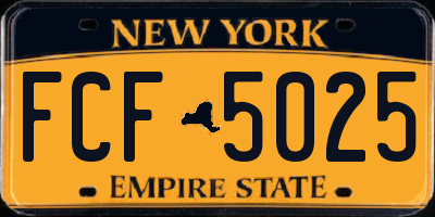 NY license plate FCF5025