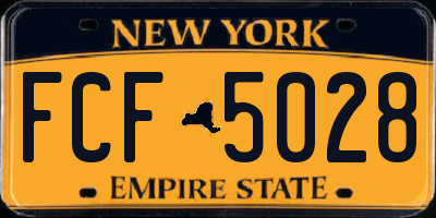 NY license plate FCF5028