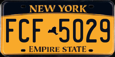 NY license plate FCF5029