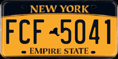 NY license plate FCF5041