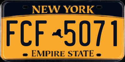 NY license plate FCF5071