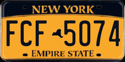 NY license plate FCF5074