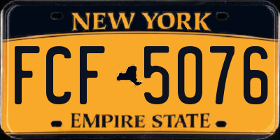 NY license plate FCF5076