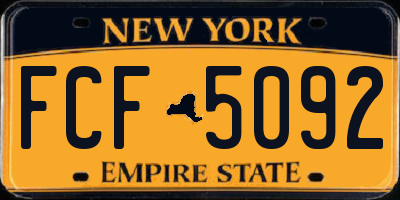 NY license plate FCF5092