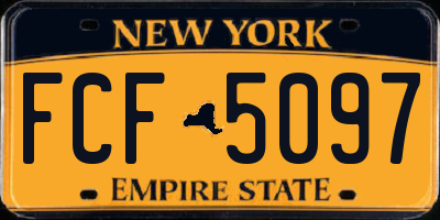 NY license plate FCF5097