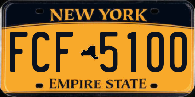 NY license plate FCF5100