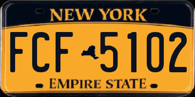 NY license plate FCF5102