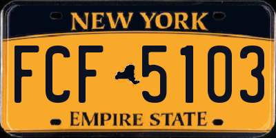 NY license plate FCF5103