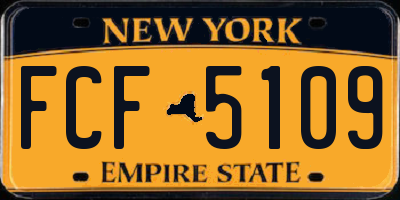 NY license plate FCF5109