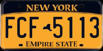 NY license plate FCF5113