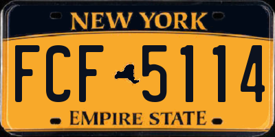 NY license plate FCF5114