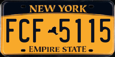 NY license plate FCF5115
