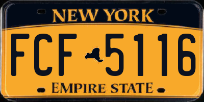 NY license plate FCF5116