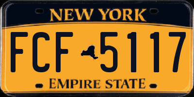 NY license plate FCF5117