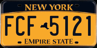 NY license plate FCF5121