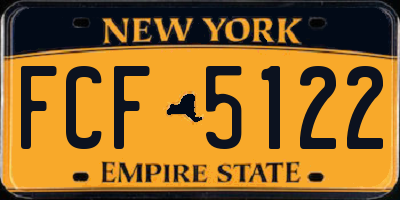 NY license plate FCF5122