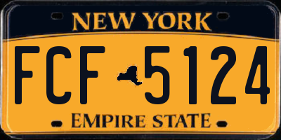 NY license plate FCF5124