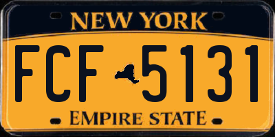 NY license plate FCF5131