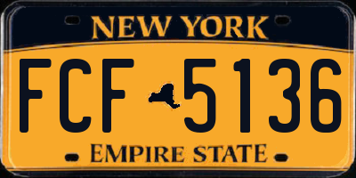 NY license plate FCF5136