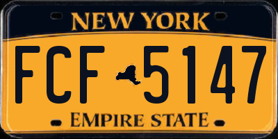 NY license plate FCF5147