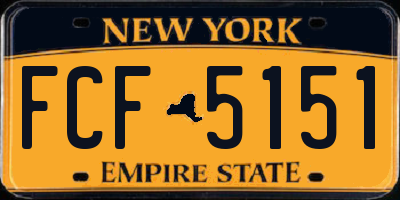 NY license plate FCF5151